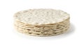 Stack of Uncooked Pizza Bases on White Background Royalty Free Stock Photo