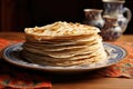 stack of uncooked tortillas on a plate