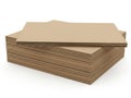 Stack of uniform cardboard sheets ready for crafting Royalty Free Stock Photo