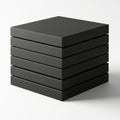 Stack of uniform dark cubes on white surface Royalty Free Stock Photo