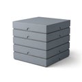 Stack of uniform grey storage boxes Royalty Free Stock Photo
