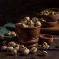 A stack of unshelled pistachios Royalty Free Stock Photo