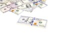 Stack of US Dollar Bills with 100 Dollars on Top 2 Royalty Free Stock Photo