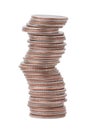 Stack of us quarter coins Royalty Free Stock Photo