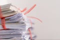 Stack of used paper and old document packed ready to be sent out for recycle Royalty Free Stock Photo