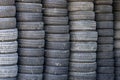 Stack of used tires Royalty Free Stock Photo
