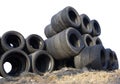 Stack of used tyres Royalty Free Stock Photo