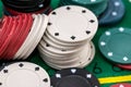 Stack of various casino chips Royalty Free Stock Photo