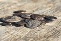 Some Greek metal ancient coins Royalty Free Stock Photo