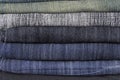 Stack of various jeans Royalty Free Stock Photo