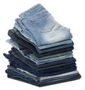 Isolated Jeans Stack Royalty Free Stock Photo