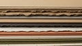Stack of Various Paper and Cardboard Sheets Royalty Free Stock Photo