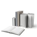 Stack of various sizes of spiral-bound and hardcover notebooks arranged neatly Royalty Free Stock Photo