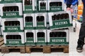 Stack of Veltins beer crates