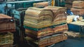 Stack of veneer at plywood manufacture industry