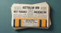 Stack of vintage Australian newspapers from 1890 with historical accident data Royalty Free Stock Photo