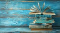 The stack of vintage books..AI generated image Royalty Free Stock Photo