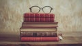The Stack of Vintage Books. AI generated Royalty Free Stock Photo