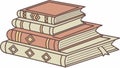 Stack of Vintage Books Illustration, vector design Generative AI Royalty Free Stock Photo