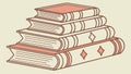 Stack of Vintage Books, Knowledge Learning, Literary Charm, vector design Generative AI Royalty Free Stock Photo
