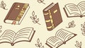 Stack of Vintage Books & Open Book Vector Illustration, vector design Generative AI Royalty Free Stock Photo