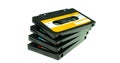 Stack vintage compact cassette tape