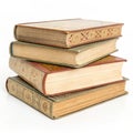 Stack of Vintage Hardback Books isolated on white background Royalty Free Stock Photo