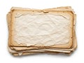 Stack of vintage paper sheets isolated on white background Royalty Free Stock Photo