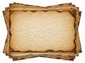Stack of vintage paper sheets isolated on white background Royalty Free Stock Photo