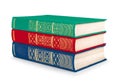 Stack of vintage red, green and blue books Royalty Free Stock Photo