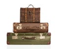 Stack of vintage suitcases Royalty Free Stock Photo