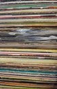 Stack of Old Vinyl LPs horizontal orientation Royalty Free Stock Photo