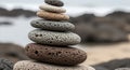 A stack of volcanic stones is Royalty Free Stock Photo