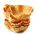 Stack of waffle baskets Royalty Free Stock Photo