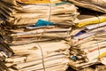 Stack of waste paper. old newspapers Royalty Free Stock Photo