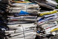 Stack of waste paper. old newspapers Royalty Free Stock Photo