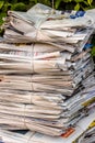 Stack of waste paper. old newspapers Royalty Free Stock Photo