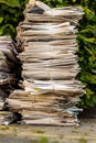 Stack of waste paper. old newspapers Royalty Free Stock Photo