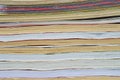 Stack of wastepaper school exercise book . Paper recycling