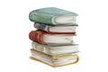 Stack of watercolor colorful books illustration, isolated. Generated by AI Royalty Free Stock Photo