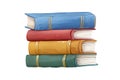 Stack of watercolor colorful books illustration, isolated. Generated by AI Royalty Free Stock Photo