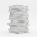 Stack of White Blank Books on White Background empty Royalty Free Stock Photo