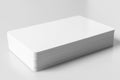 Stack of  white blank credit cards mockup on white background Royalty Free Stock Photo