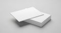 Stack of white blank paper sheets on gray background Royalty Free Stock Photo