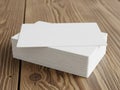 Stack of white business cards isolated on white background Royalty Free Stock Photo