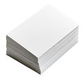 Stack of white business cards isolated on transparent background. Mockup image Royalty Free Stock Photo