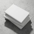 Stack of white business cards on a grey concrete surface with shadow illustration Royalty Free Stock Photo
