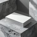 Stack Of White Business Cards On Textured Concrete Block With Dramatic Lighting Royalty Free Stock Photo