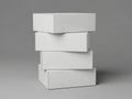 Stack of white cardboard boxes isolated on white background Royalty Free Stock Photo