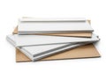 Stack of white cardboard sheets isolated on white background Royalty Free Stock Photo